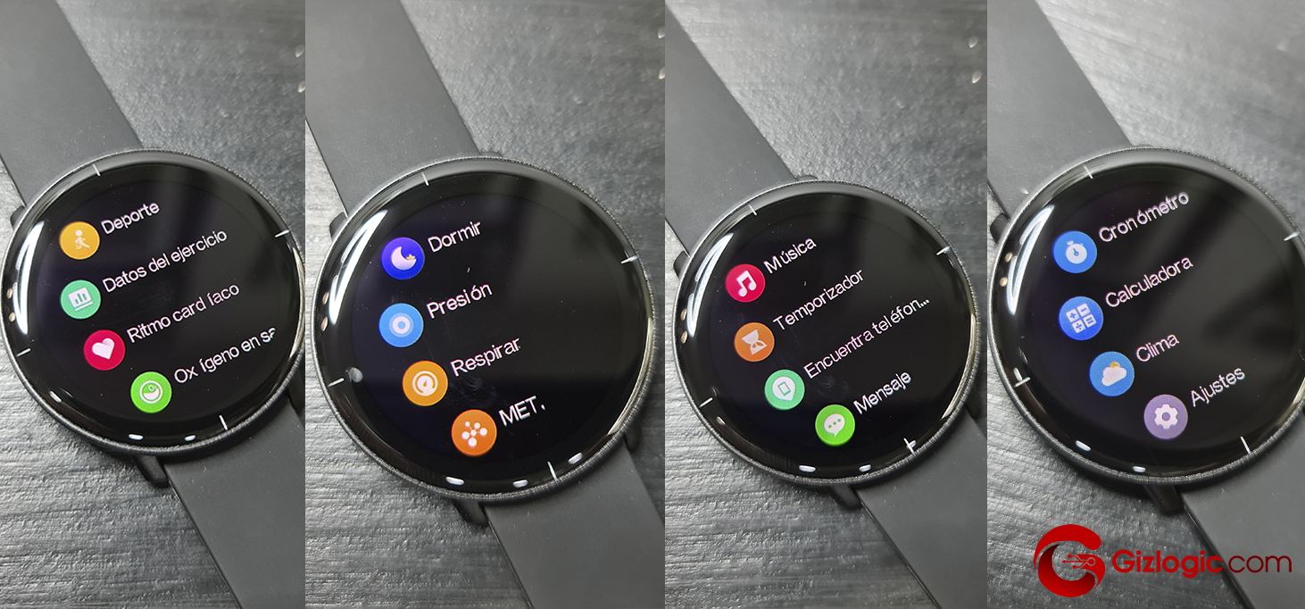 Menú del reloj Mibro Lite